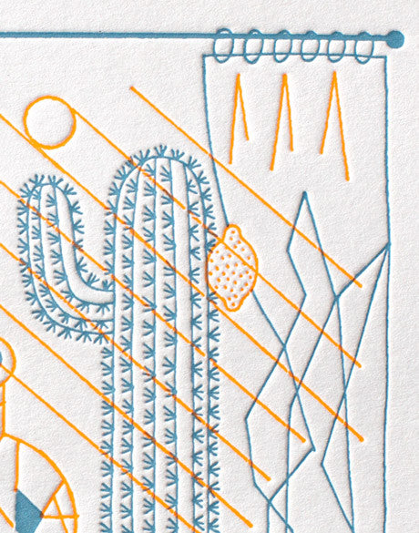 Carte double letterpress - Édition Letterpress de Paris - Illustration Amélie Fontaine
