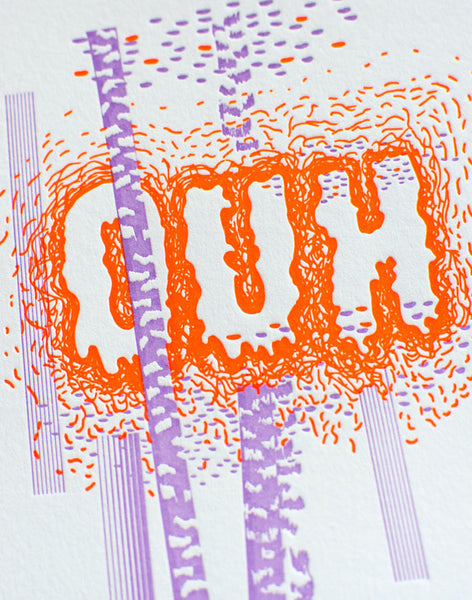 Détail - Affiche letterpress "Dans les bois", illustration Daniella - Édition LETTERPRESS DE PARIS