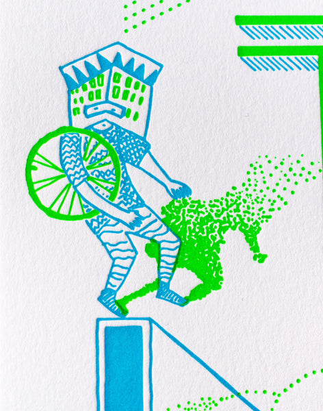 Détail - Affiche letterpress "Rythme", illustration Daniella - Édition LETTERPRESS DE PARIS