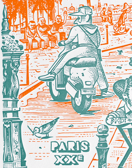 Edition Letterpress de Paris, carnet couverture letterpress - illustration Matthias Lehmann