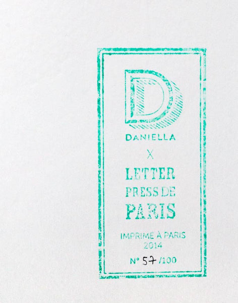 Détail - Affiche letterpress "Mix", illustration Daniella - Édition LETTERPRESS DE PARIS